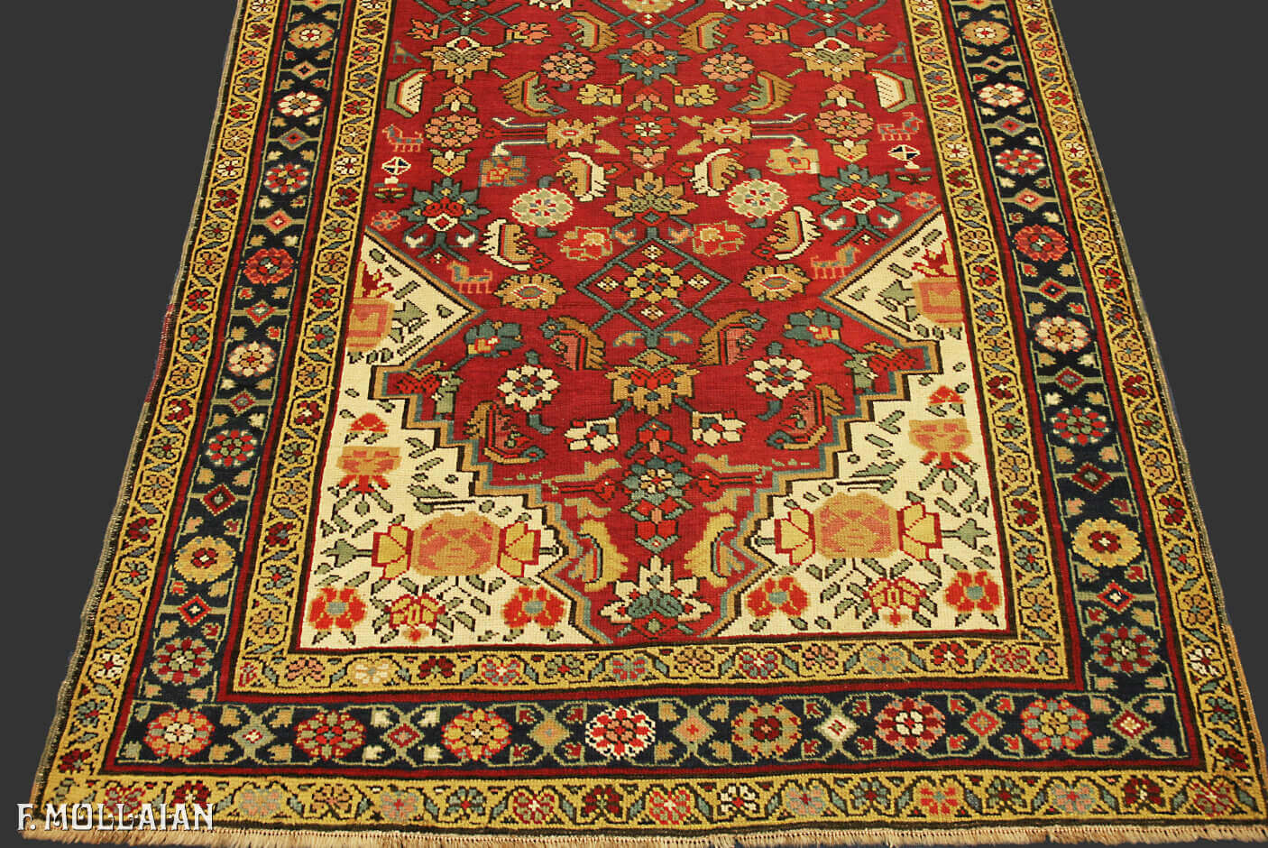 Hand-Knotted Antique Caucasian Karabakh (Qarabag) Long Runner Carpet n°:36743003